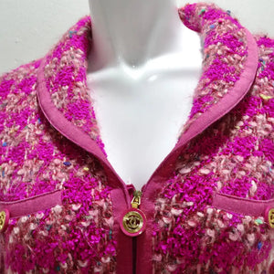 Chanel Fall Hot Pink Tweed Jacket circa 1991 – Vintage by Misty Chanel Fall Hot Pink Tweed Jacket circa 1991 – Vintage by Misty