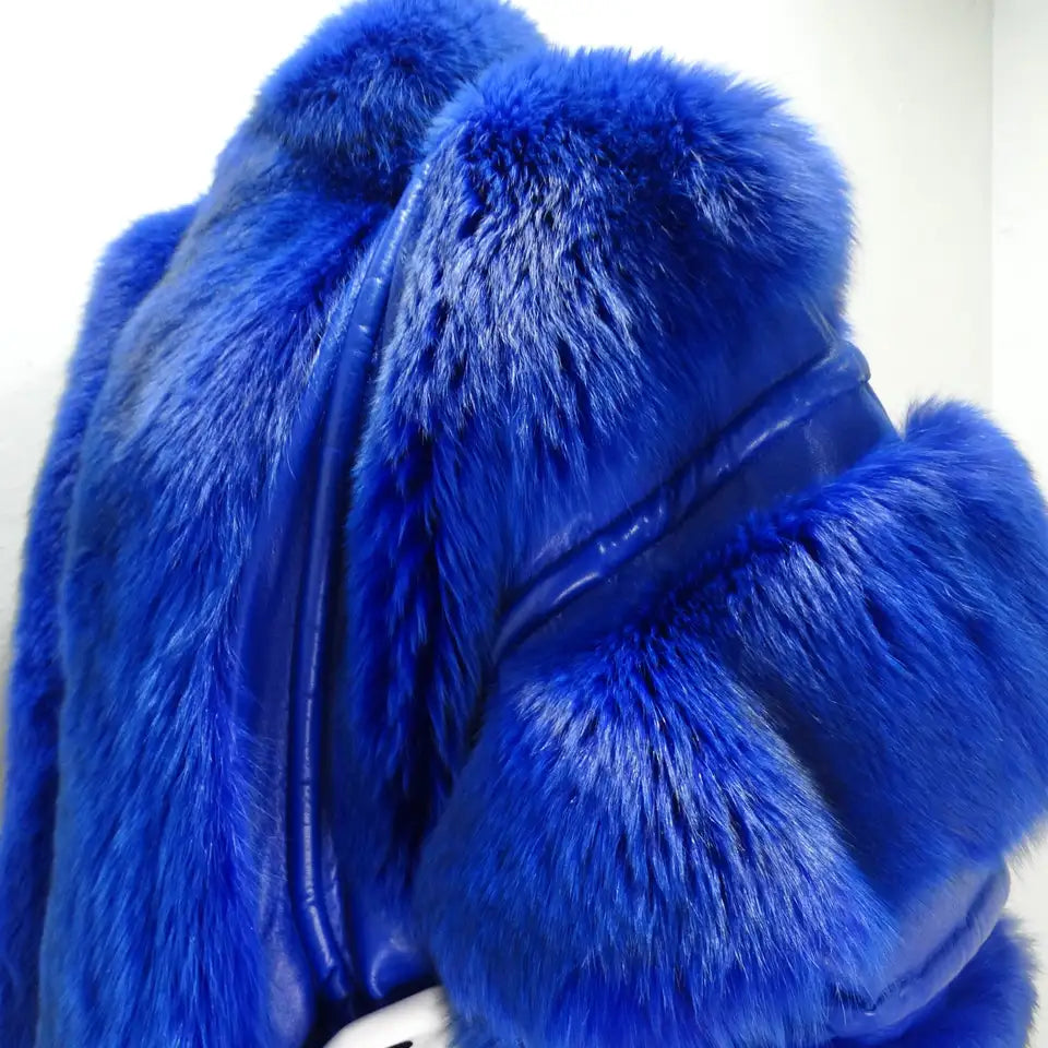 Christian Dior 1980s Blue Mink Jacket