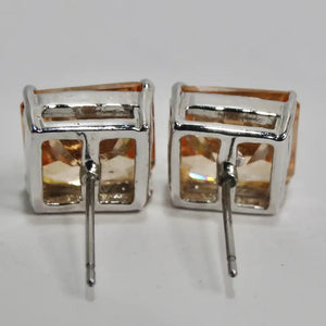 18K Gold Plated Honey Swarovski Synthetic Crystal Stud Earrings