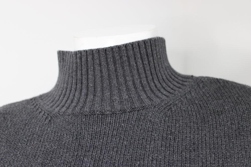 Ralph Lauren Polo Jeans Co. Grey Cotton Knit Turtleneck Sweater circa 1990s