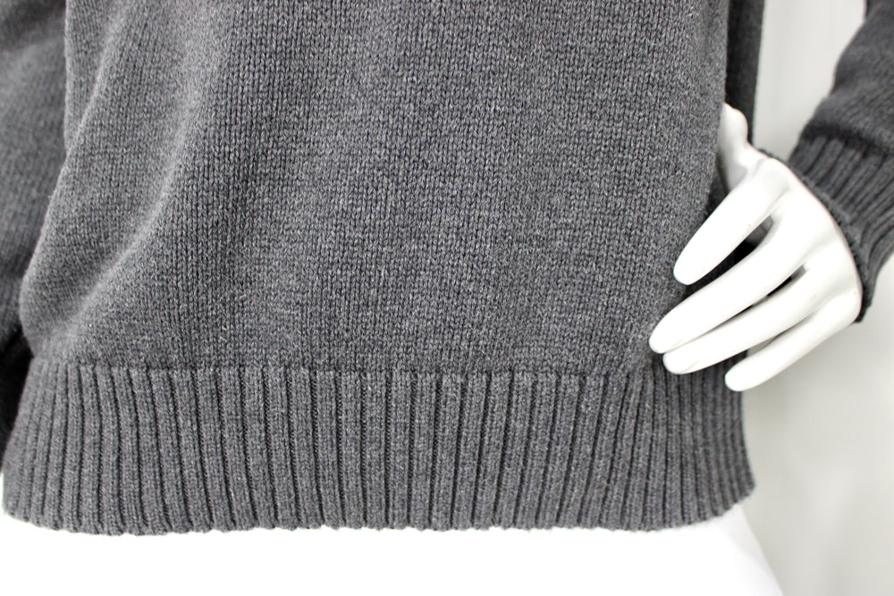 Ralph Lauren Polo Jeans Co. Grey Cotton Knit Turtleneck Sweater circa 1990s