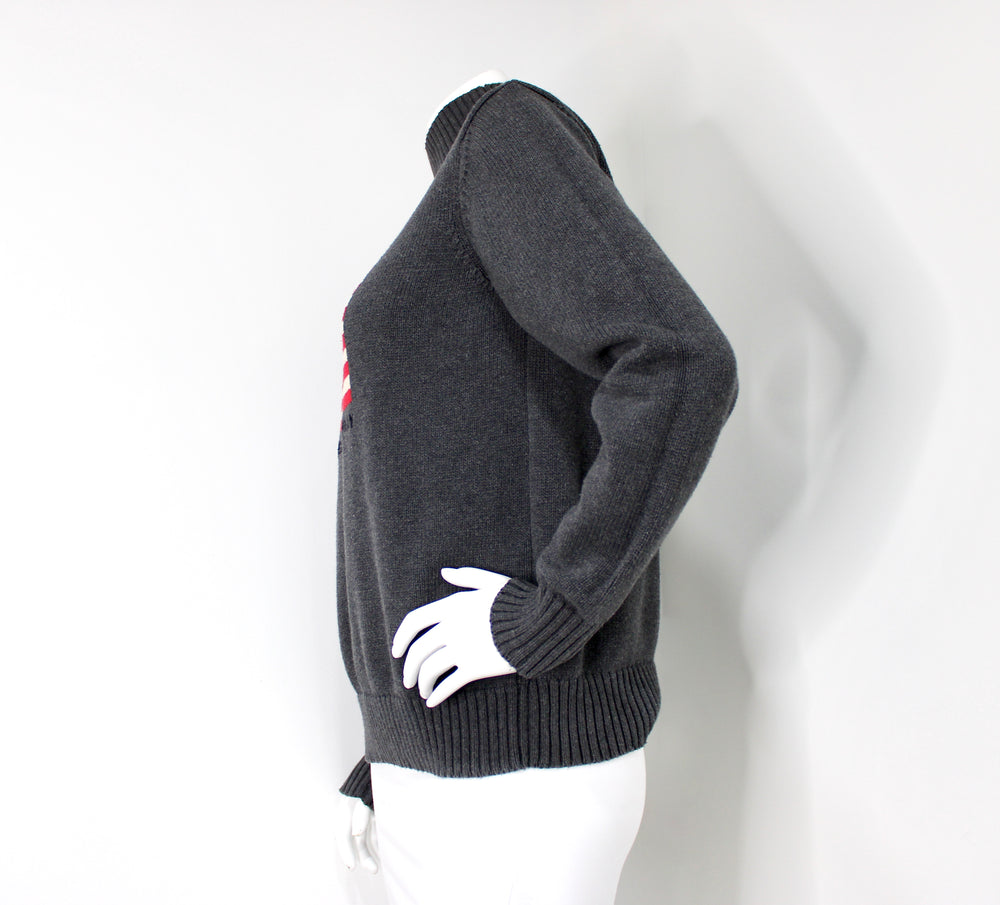 Ralph Lauren Polo Jeans Co. Grey Cotton Knit Turtleneck Sweater circa 1990s