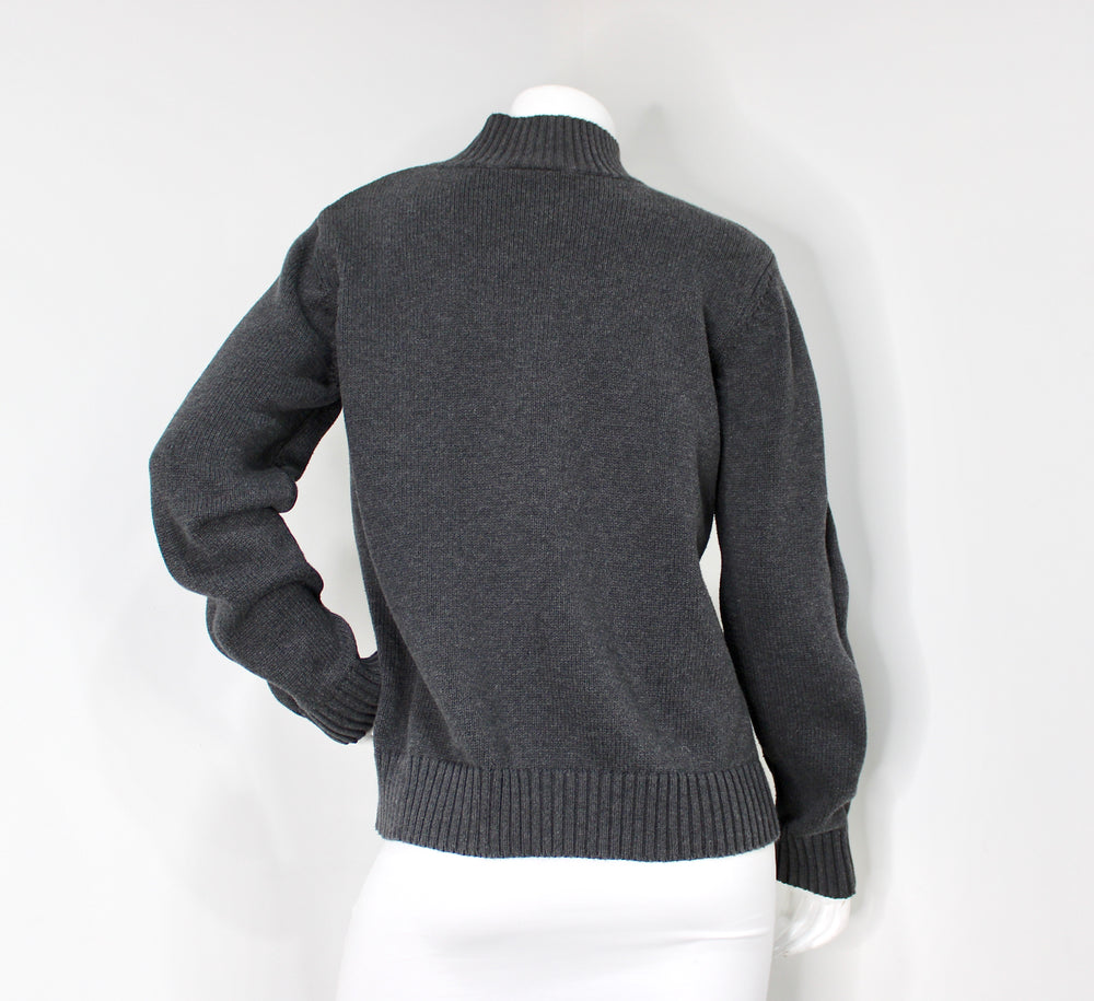Ralph Lauren Polo Jeans Co. Grey Cotton Knit Turtleneck Sweater circa 1990s