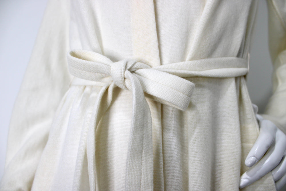 Chloe Eden White Cashmere & Wool Button-Down Dress circa 2023