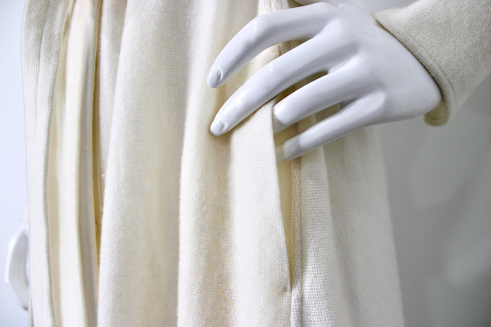 Chloe Eden White Cashmere & Wool Button-Down Dress circa 2023