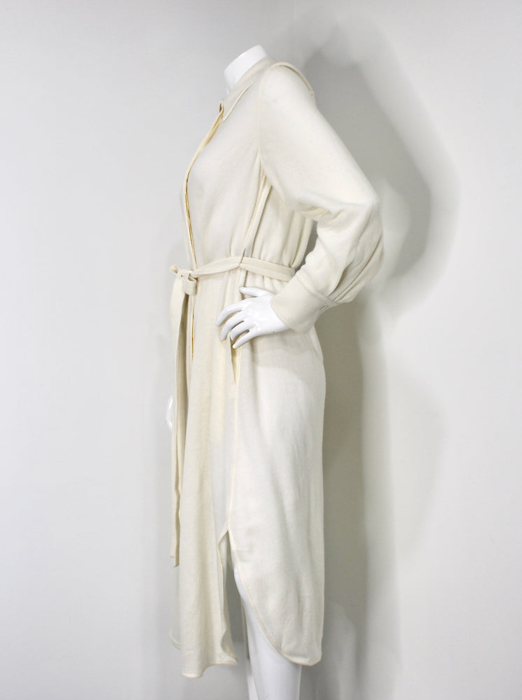Chloe Eden White Cashmere & Wool Button-Down Dress circa 2023