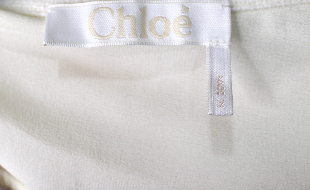Chloe Eden White Cashmere & Wool Button-Down Dress circa 2023