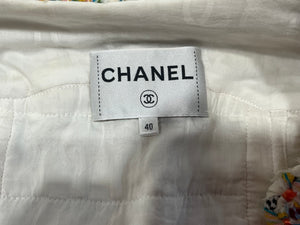 2017 Chanel Paris-Cuba Tweed Ivory Jacket With Multicolor Trim