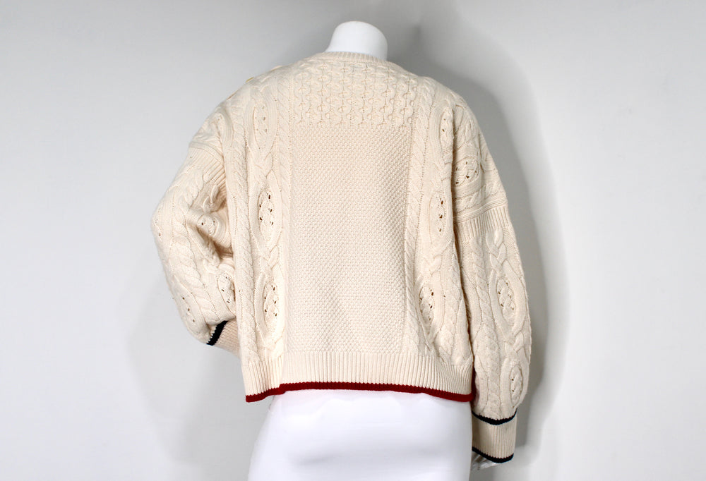 Loro Piana Cream Cashmere Cable Knit Sweater