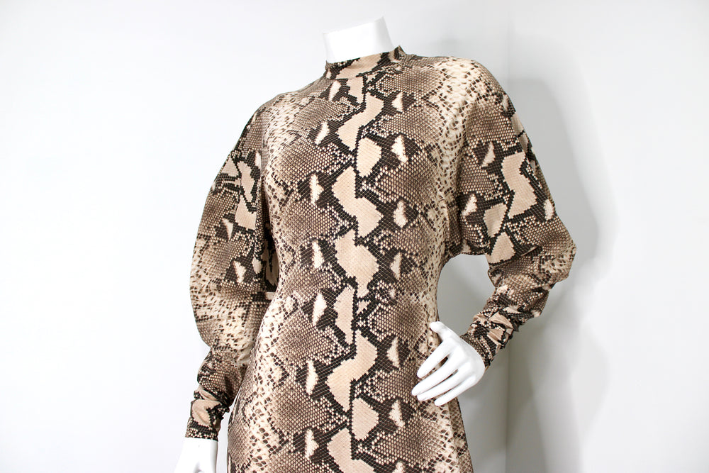 Stella McCartney Python Print Asymmetric Midi Dress