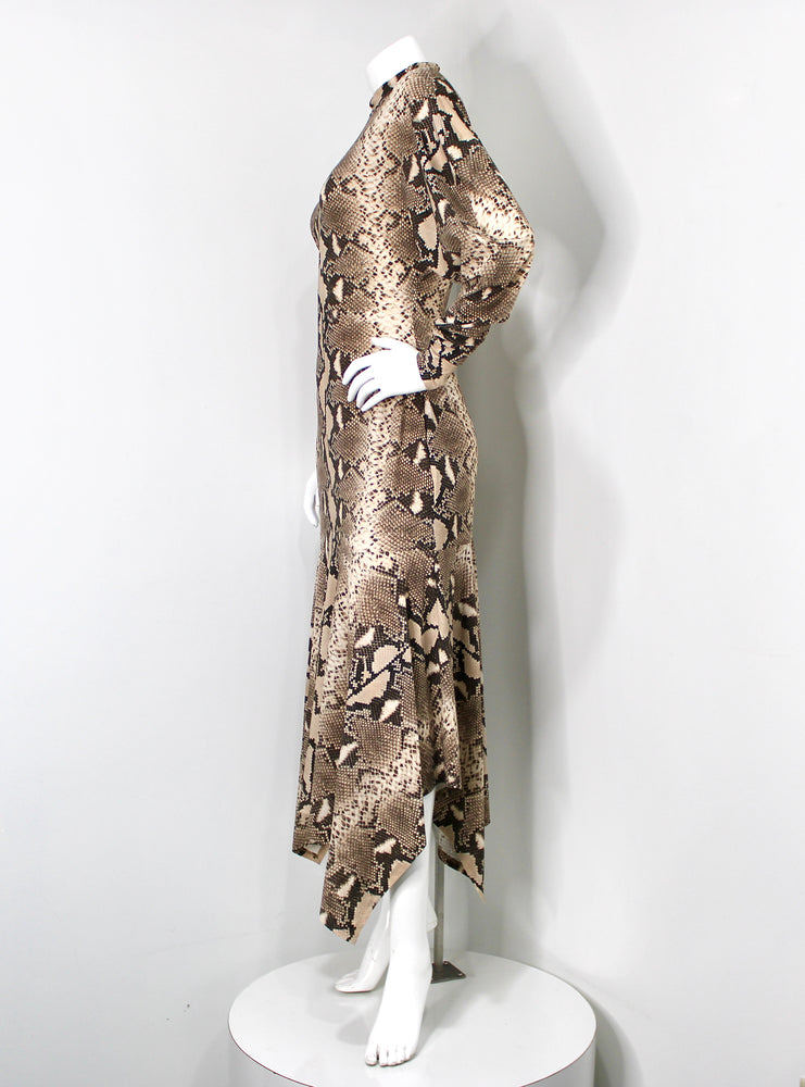 Stella McCartney Python Print Asymmetric Midi Dress