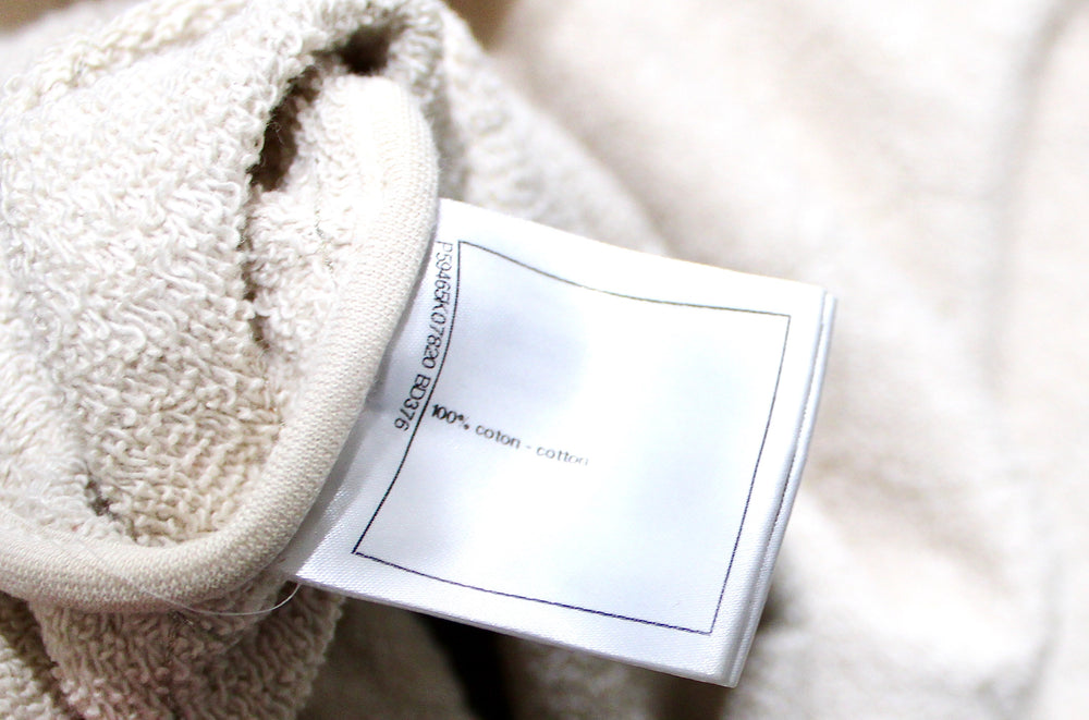 Chanel Camellia Stitched Beige Cotton Crewneck Sweatshirt circa 2018