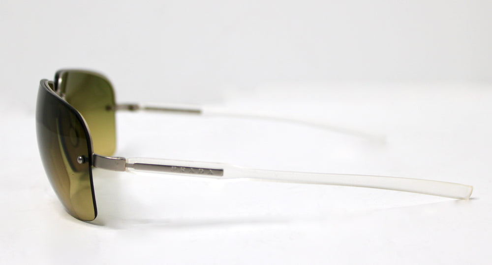 Prada Rimless Green Gradient Tinted Sunglasses circa Y2K