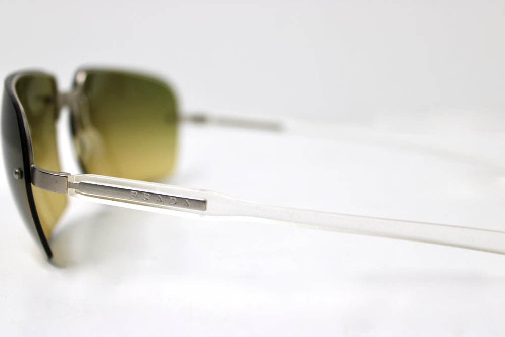 Prada Rimless Green Gradient Tinted Sunglasses circa Y2K