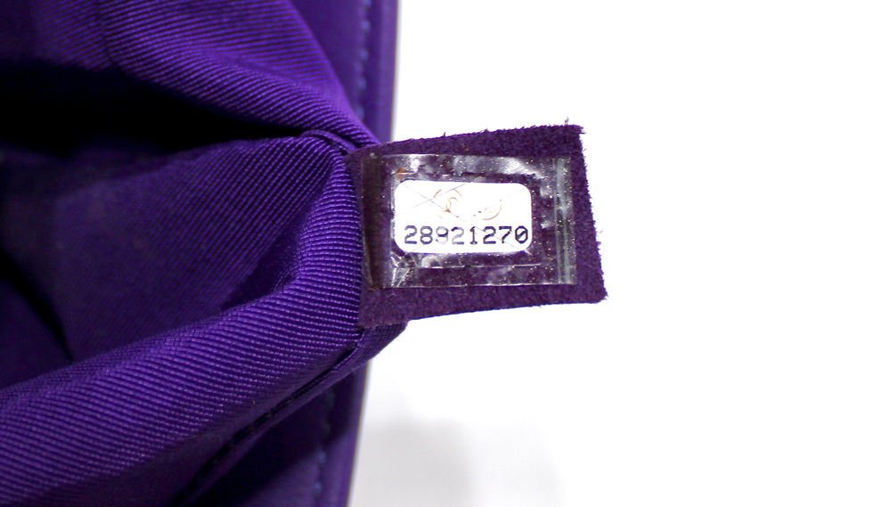 Chanel Purple Quilted Lambskin Medium Boy Handbag With Gold-Tone Hardware