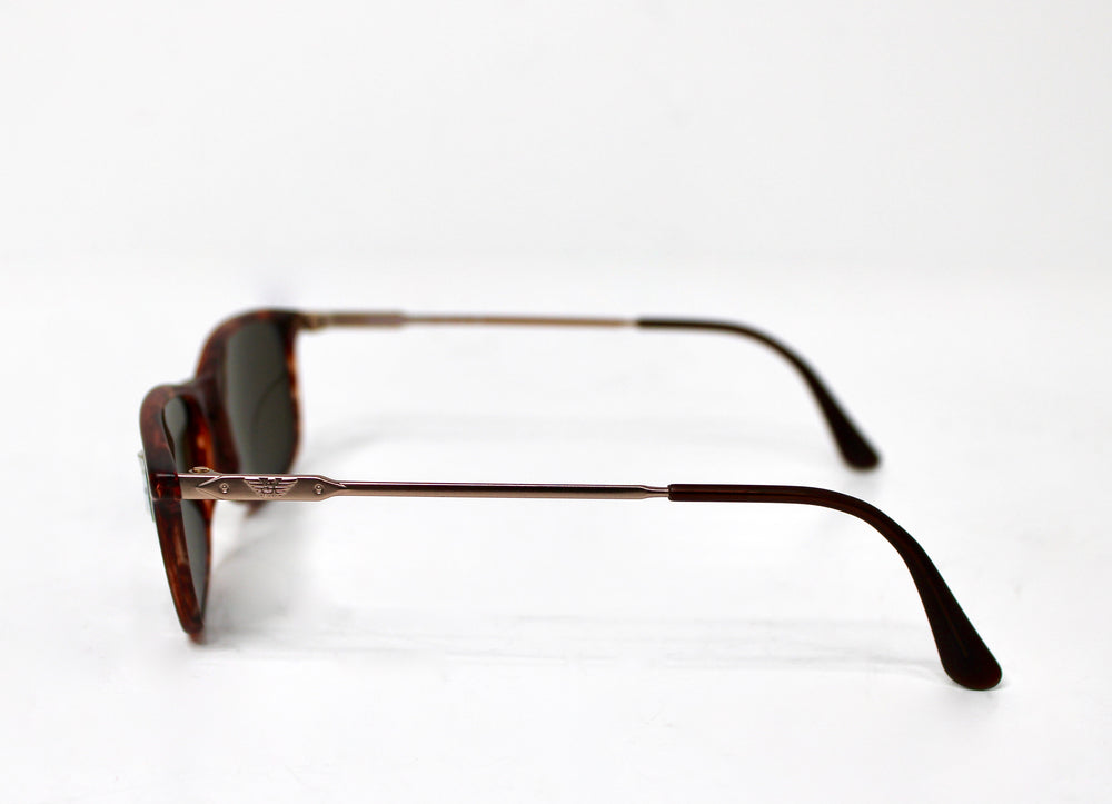 Emporio Armani Matte Red Tortoise Frame Wayfarer Sunglasses circa 1990s