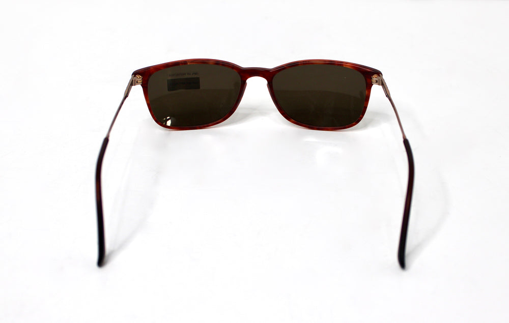Emporio Armani Matte Red Tortoise Frame Wayfarer Sunglasses circa 1990s