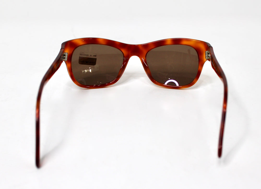 Emporio Armani Brown Tortoise Acetate Wayfarer Sunglasses circa 1990s