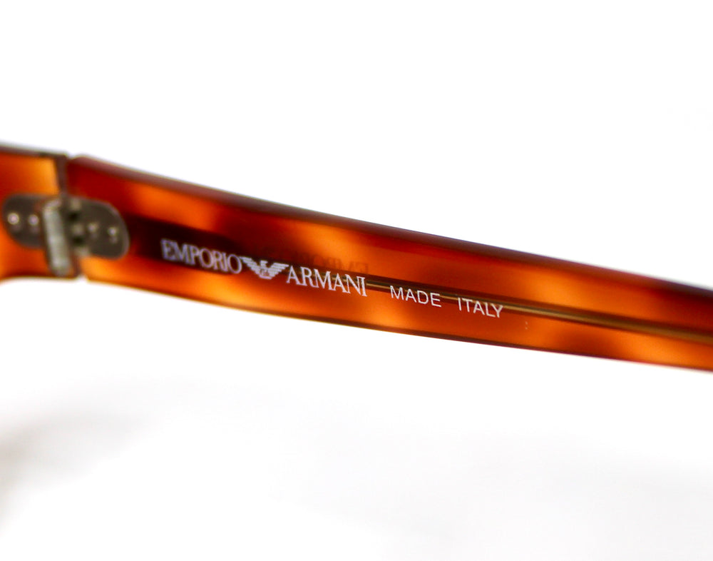 Emporio Armani Brown Tortoise Acetate Wayfarer Sunglasses circa 1990s