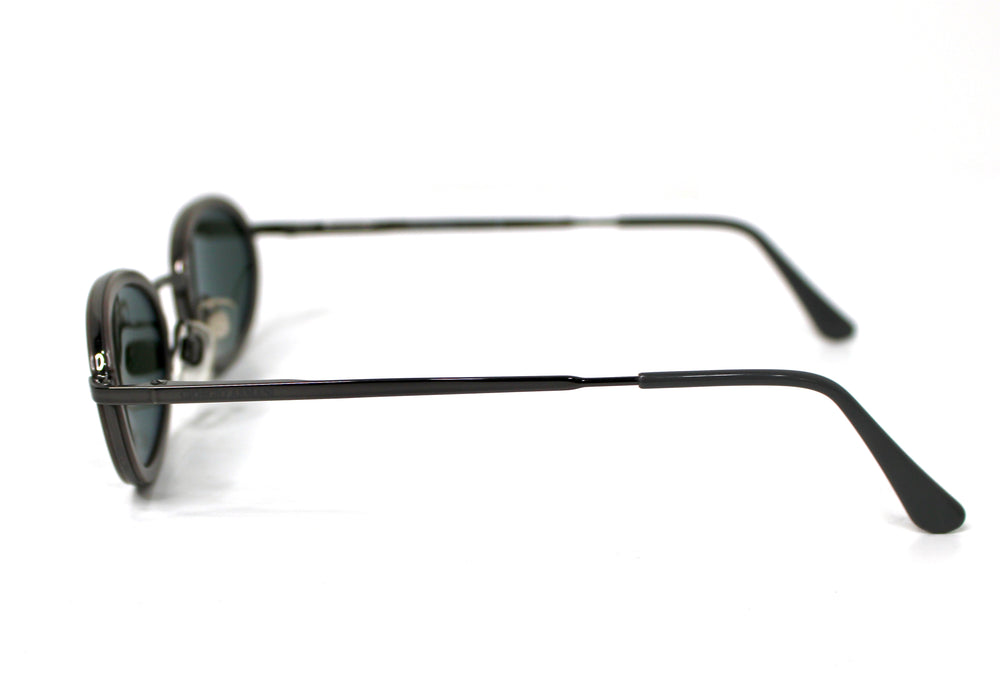 Giorgio Armani Grey Oval Metal Frame Sunglasses circa 1990s