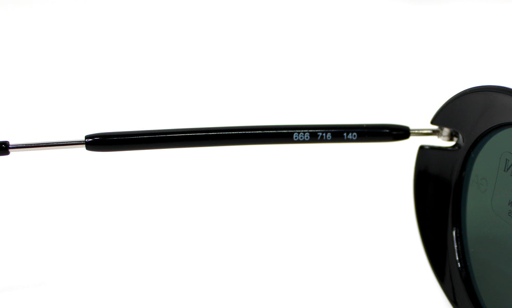 Giorgio Armani Oval Goggle Style Black & Silver-Tone Sunglasses circa 1990s