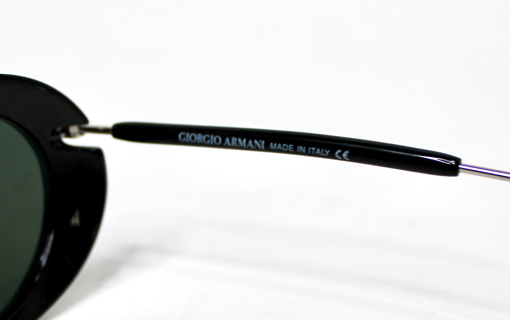 Giorgio Armani Oval Goggle Style Black & Silver-Tone Sunglasses circa 1990s