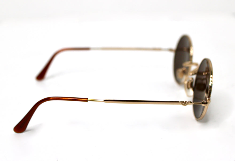 Emporio Armani Round Mirrored Lens Gold-Tone Metal Frame Sunglasses circa 1990s