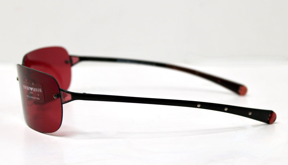 Emporio Armani Red Rimless Shield Sunglasses circa Y2K – Vintage