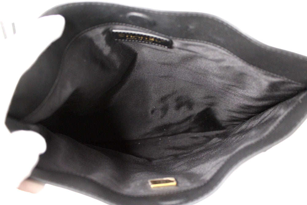 Chanel Black Quilted Calfskin Fringe Flat Tote Bag