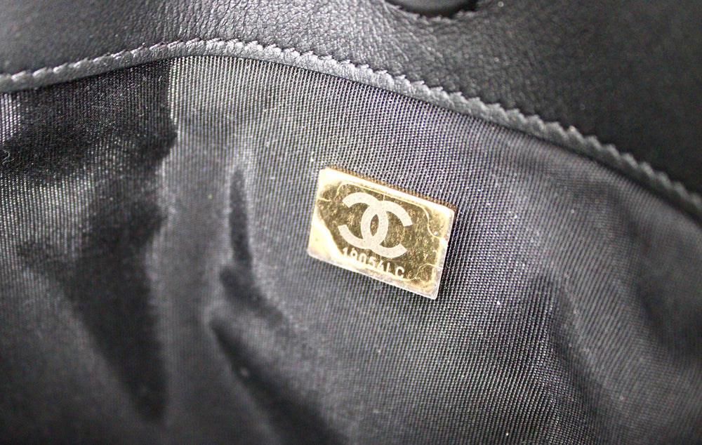 Chanel Black Quilted Calfskin Fringe Flat Tote Bag