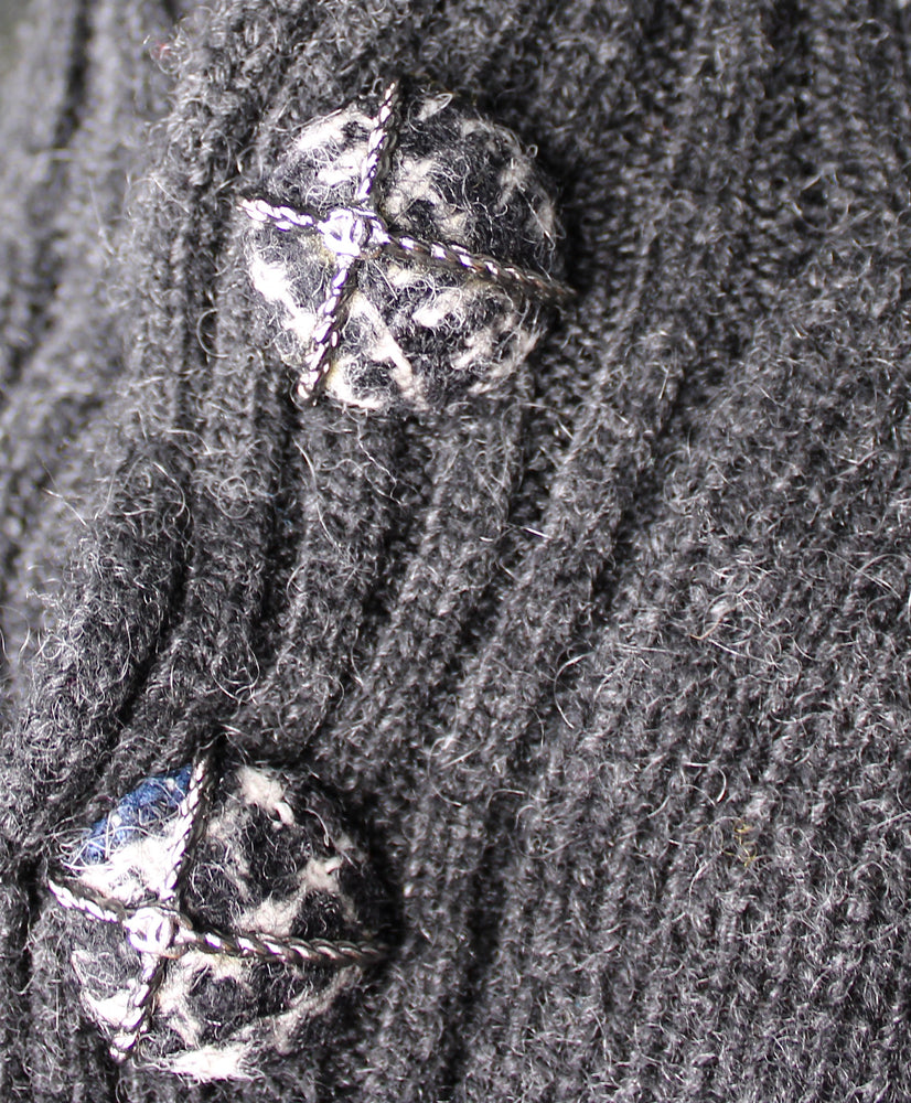 Chanel Dark Grey Cashmere Turtleneck Dress With Cage Sleeves circa 2007