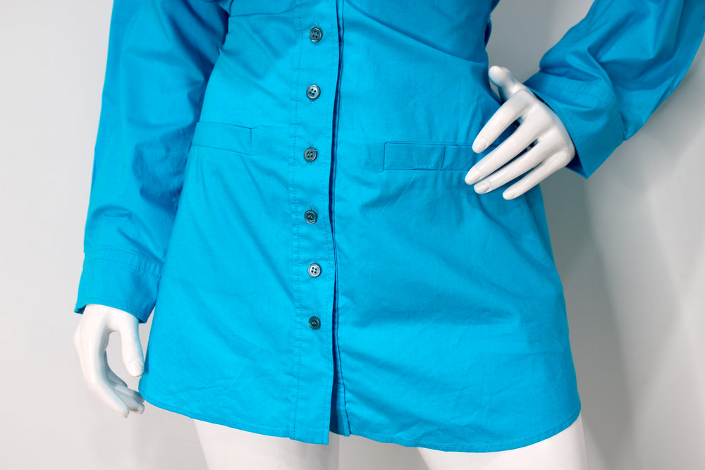 Jacquemus Blue La Robe Baunhiha Layered Cutout Mini Shirt Dress