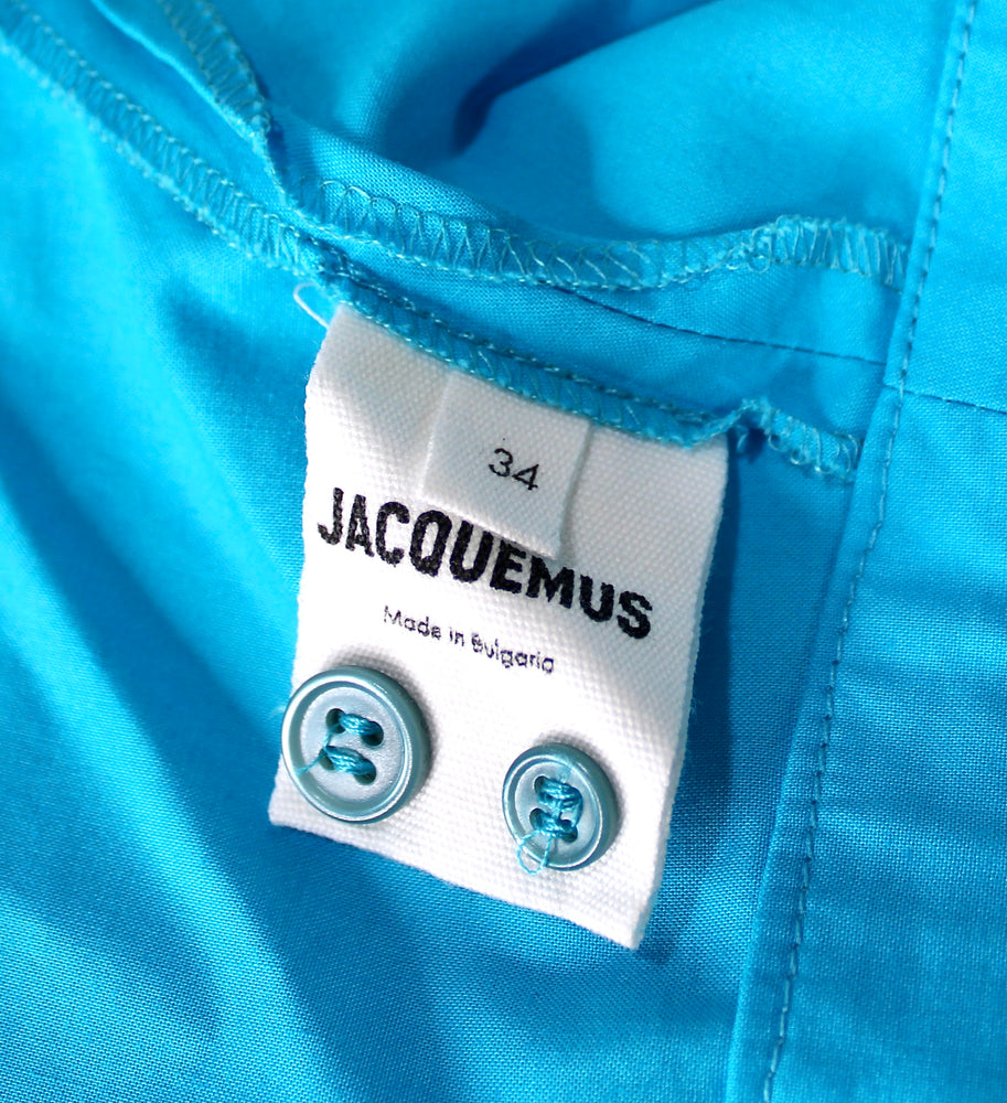 Jacquemus Blue La Robe Baunhiha Layered Cutout Mini Shirt Dress