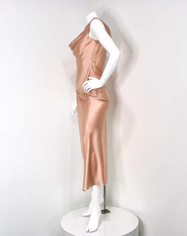 Mother Of All Pale Pink Venus Cowl Neck High-Slit Sleeveless Dress