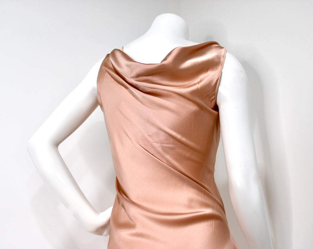 Mother Of All Pale Pink Venus Cowl Neck High-Slit Sleeveless Dress