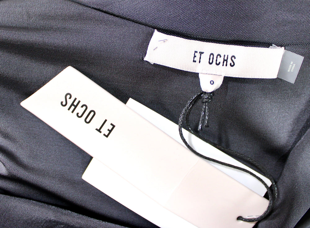 Et Ochs Grey Mackenzie Asymmetrical Neck Long-Sleeve Mini Dress