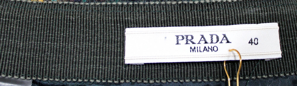 Prada Green Wool Tweed Skirt circa 2010