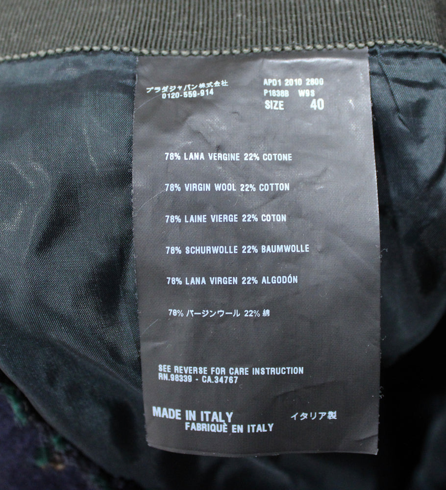 Prada Green Wool Tweed Skirt circa 2010