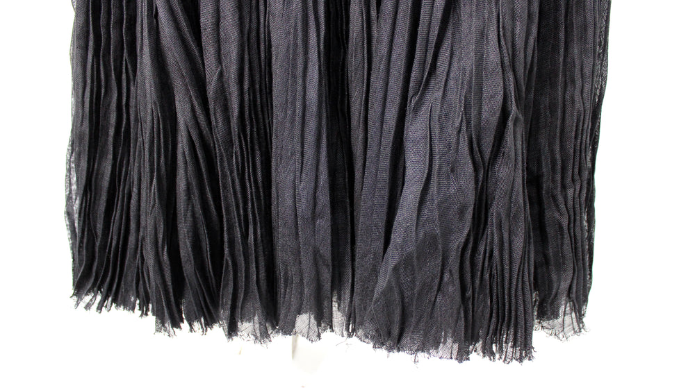 Celine Black Layered Pleated Maxi Skirt circa 2014