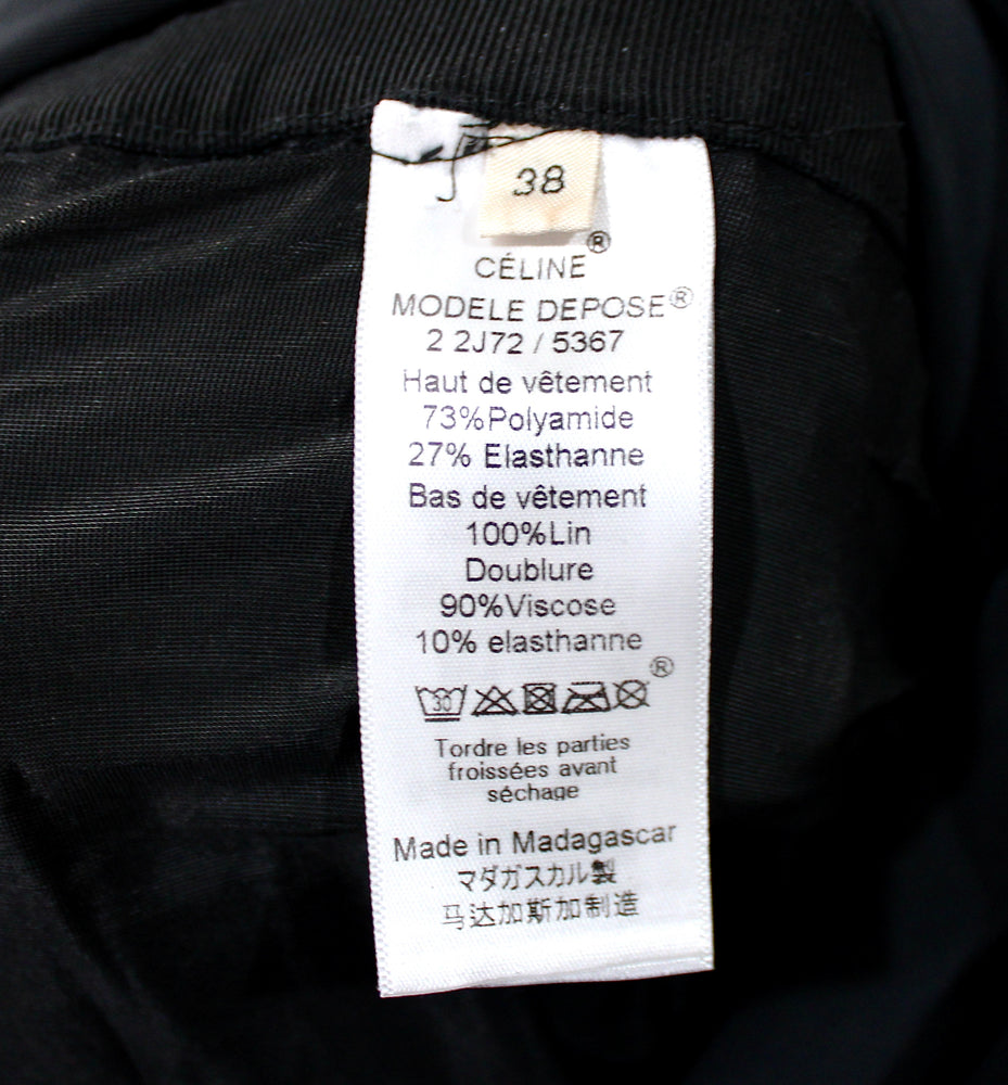 Celine Black Layered Pleated Maxi Skirt circa 2014