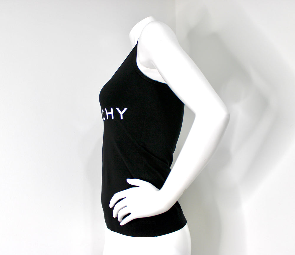 Givenchy Black Logo Print Cotton Tank Top