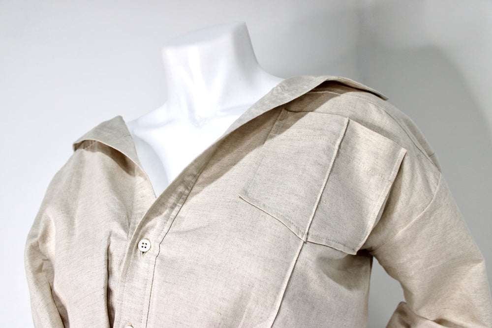 Jacquemus Beige L'ANNÉE 97 Asymmetric Cropped Button-Up Shirt