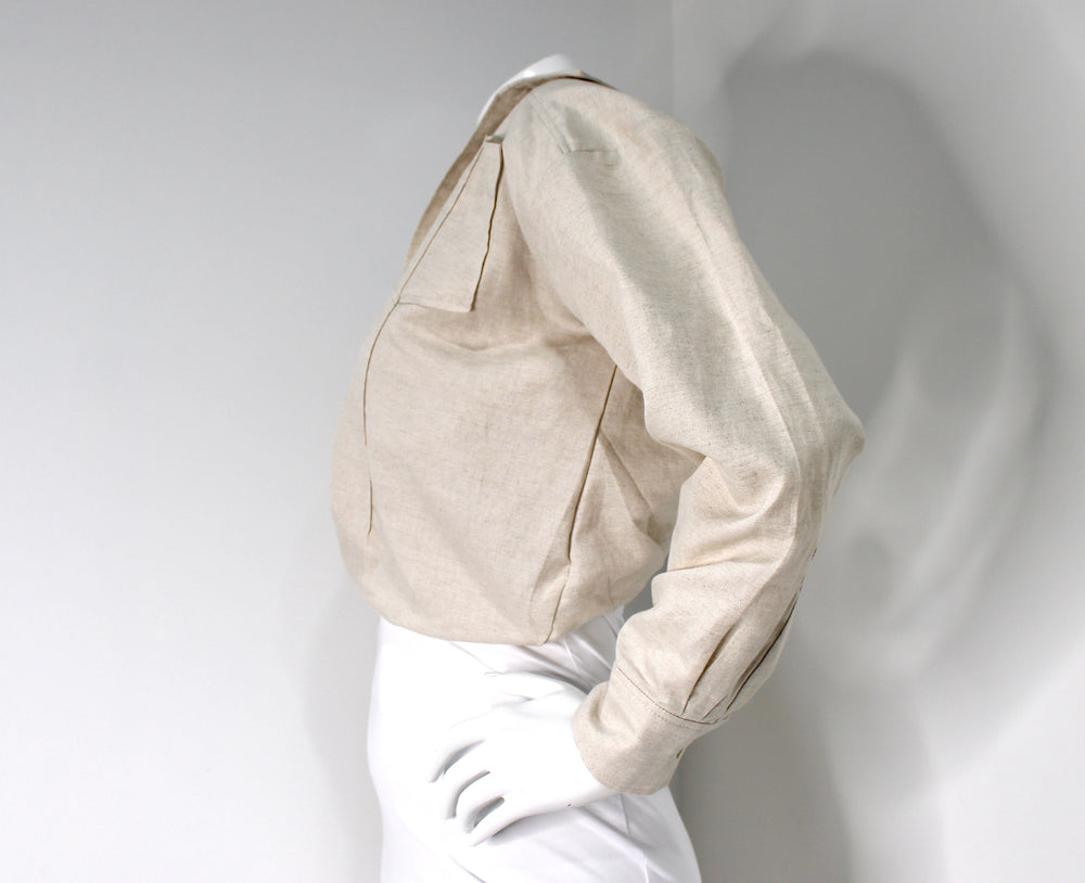 Jacquemus Beige L'ANNÉE 97 Asymmetric Cropped Button-Up Shirt