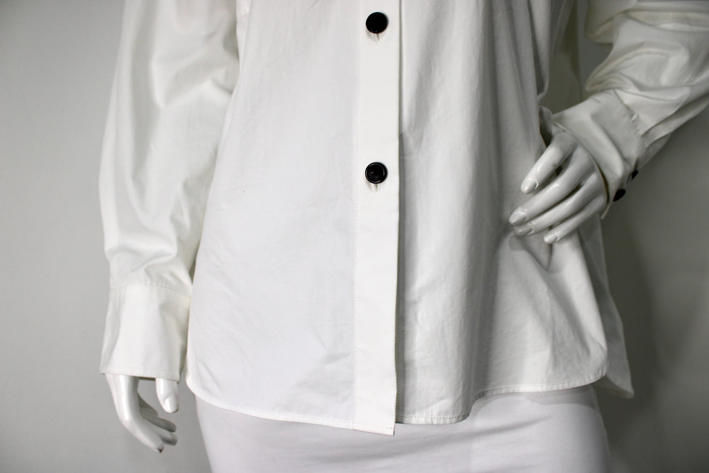 Khaite White Missa Cotton Oversized Button-Up Shirt
