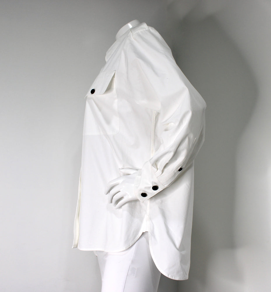 Khaite White Missa Cotton Oversized Button-Up Shirt