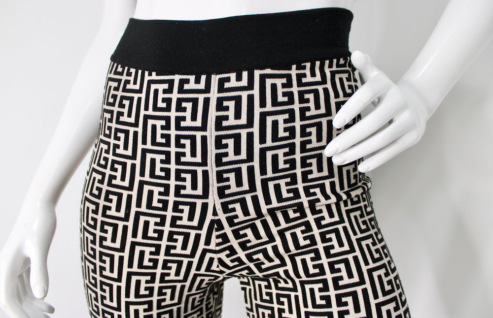 Balmain Jacquard Knit Monogram Bike Shorts