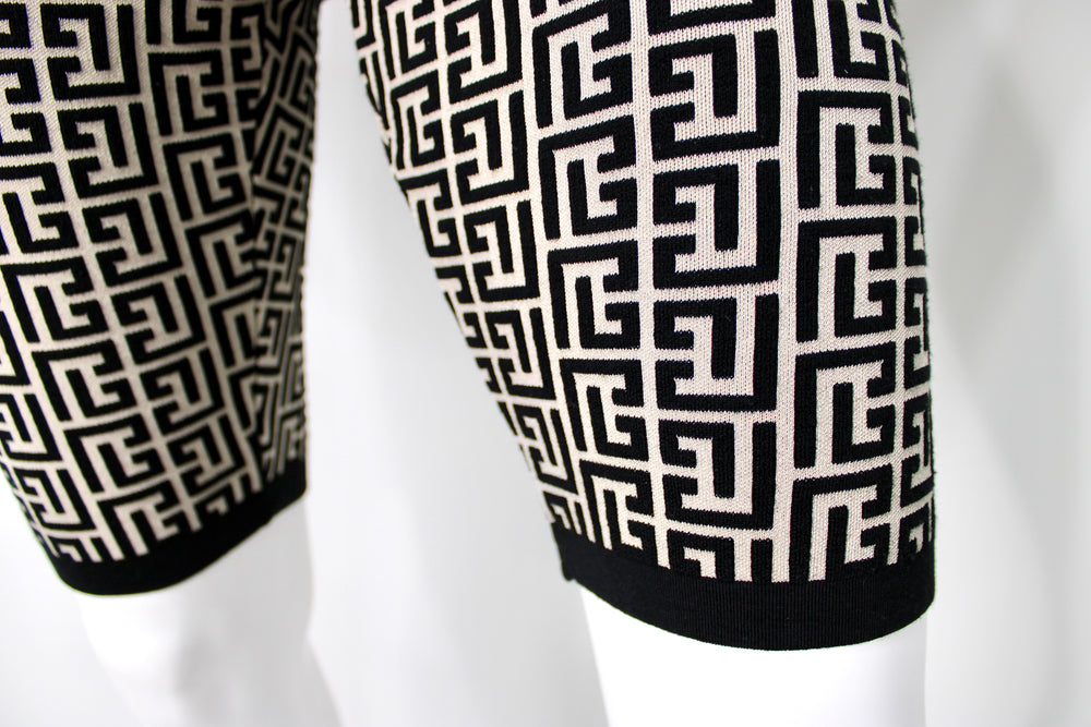 Balmain Jacquard Knit Monogram Bike Shorts