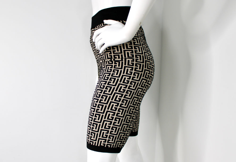 Balmain Jacquard Knit Monogram Bike Shorts
