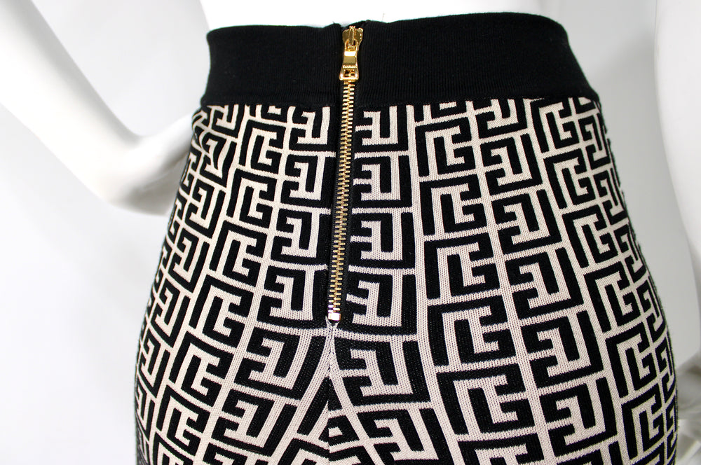 Balmain Jacquard Knit Monogram Bike Shorts