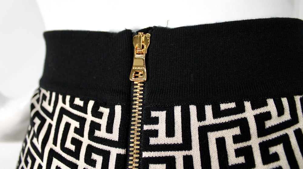 Balmain Jacquard Knit Monogram Bike Shorts